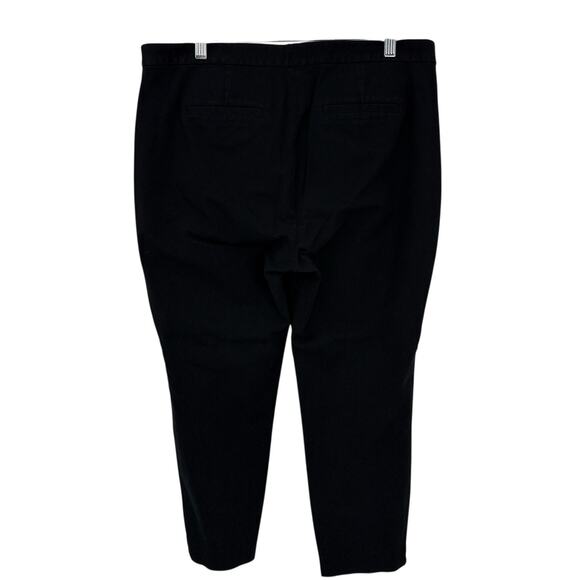 J Crew Martie Crop Pants 14 Black High Rise Side Zip Slim Fit Stretch Twill - Picture 3 of 9